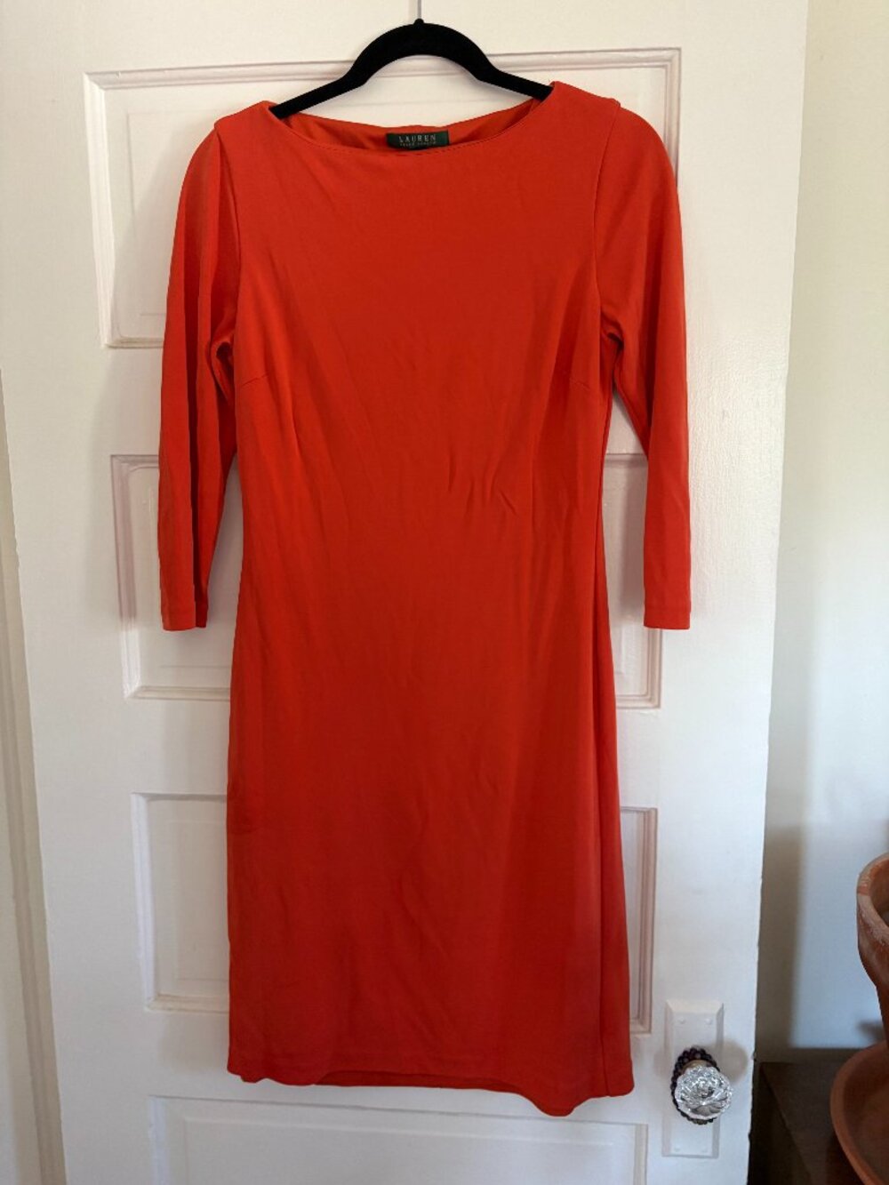 Lauren Ralph Lauren 3/4 Sleeve Jersey Boat Neck Dress - Size 6